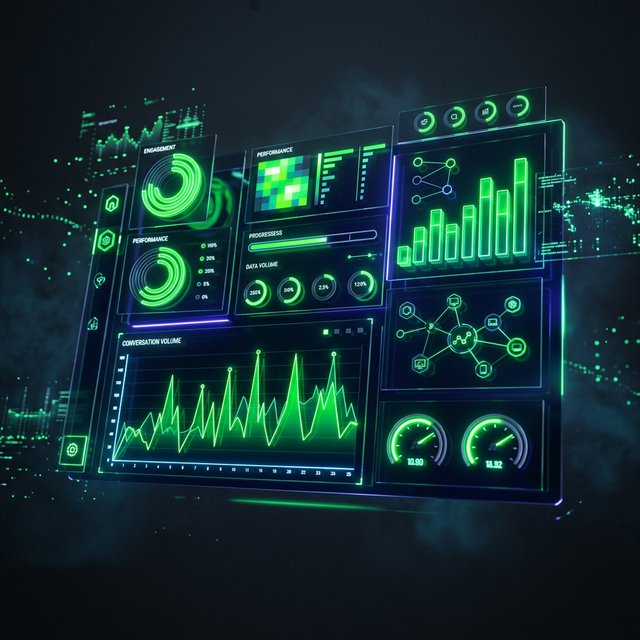 Dashboard showing chatbot conversation analytics