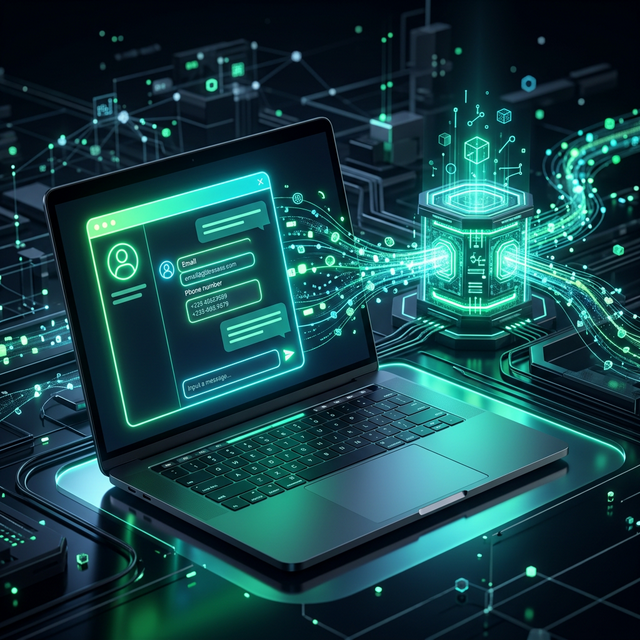 Website chatbot capturing lead data